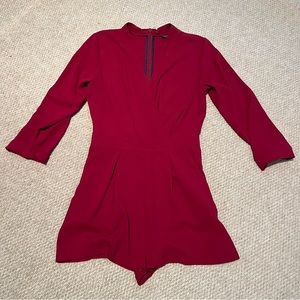 Topshop Women’s Red Longsleeve Romper